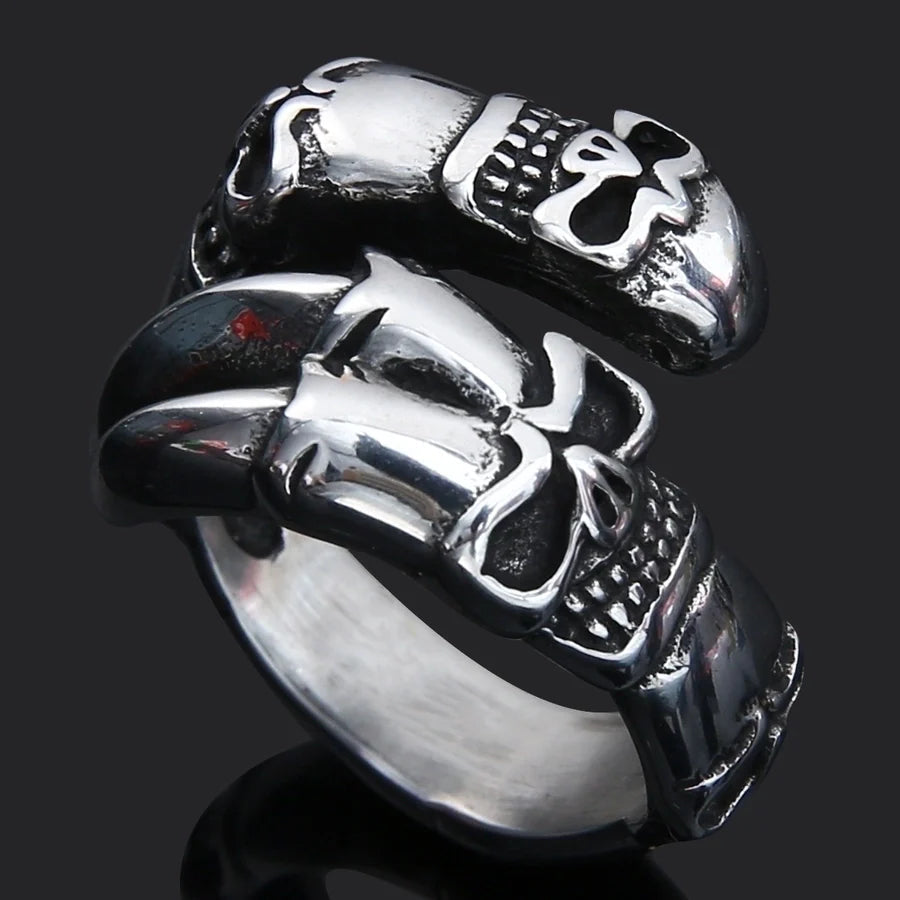 Jewelry Retro Punk Skull 304 Stainless Steel Rings