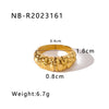Jewelry Vintage Style Commute Geometric 304 Stainless Steel 18K Gold Plated Rings