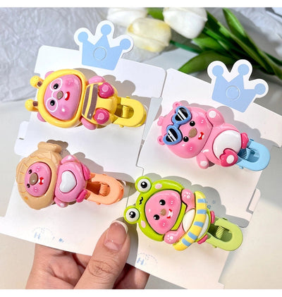 LOOPY Little Beaver Children's Hairpin Duckbill Clip Side Bangs Clip Broken Hairpin Little Girl's Headwear Ruby Hair Accessories