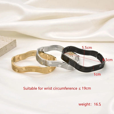 Casual Elegant Geometric Titanium Steel Rose Gold Plated White Gold Plated Gold Plated Bangle In Bulk