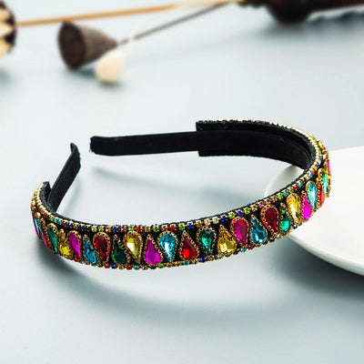 new style korean fashion color drop-shaped rhinestone headband