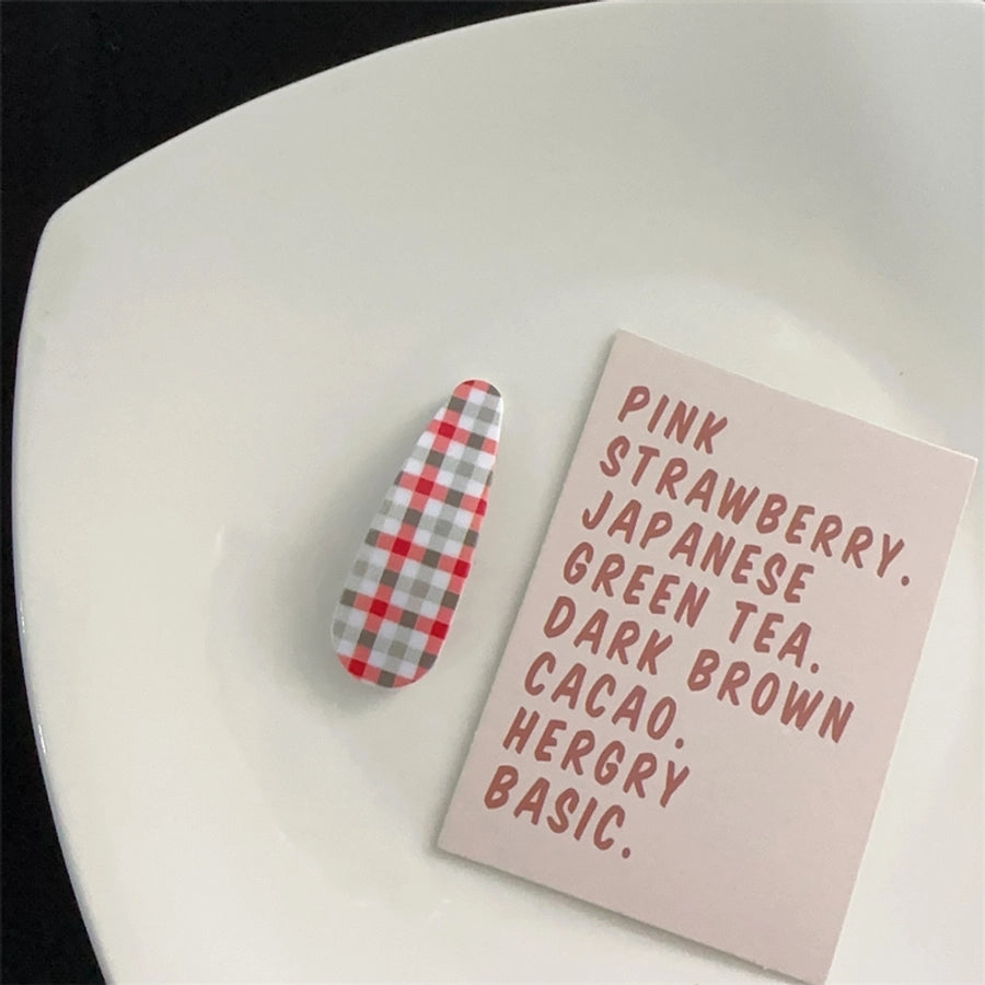 Women's Sweet Plaid Polka Dots Plastic Hair Clip