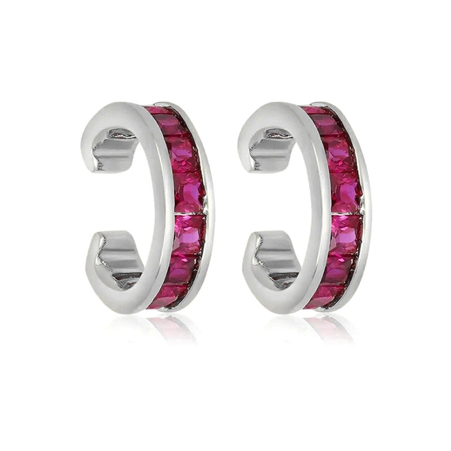 1 Pair Casual Simple Style Geometric Copper Zircon 24K Gold Plated Ear Cuffs