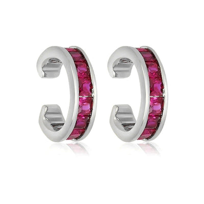 1 Pair Casual Simple Style Geometric Copper Zircon 24K Gold Plated Ear Cuffs