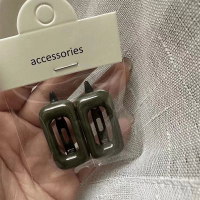 Personalized Girl Color Plastic Hairpin Advanced Design Sense Side Clip Hairpin a Pair of Hairclips Square Bang Clip Frog Buckle Bar Shaped Hair Clip Hairpin