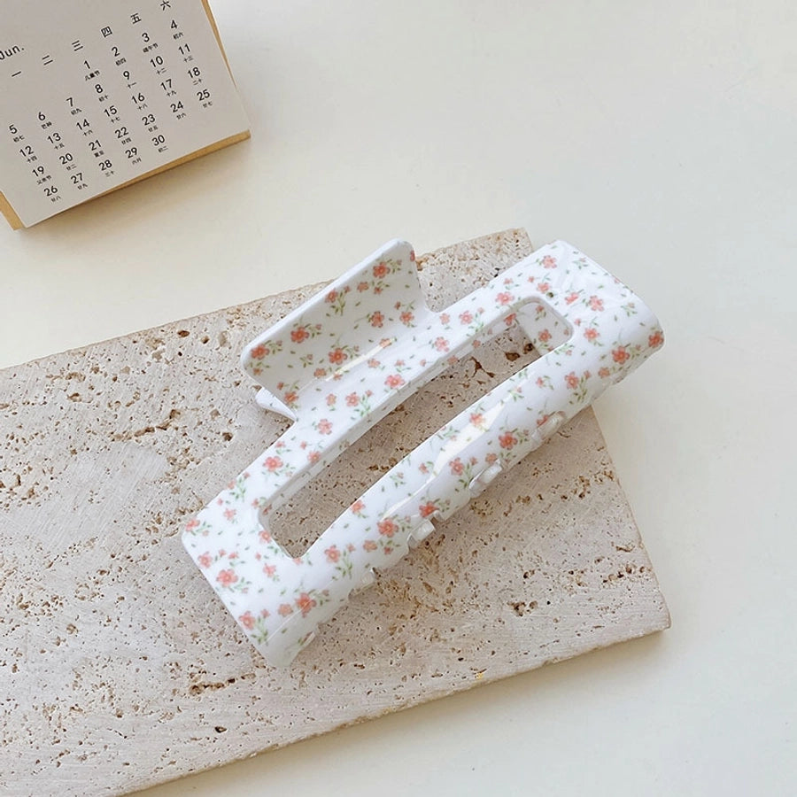 women's sweet solid color flowers plastic/resin headwear stoving varnish hair claws