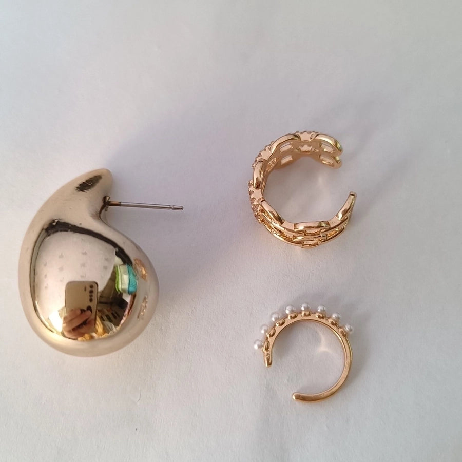 1 Piece IG Style Simple Style Geometric Plating Copper Ear Cuffs