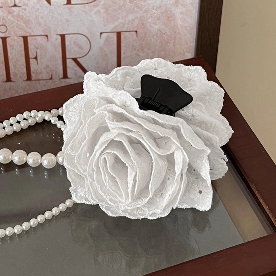 Korean style online celebrity caro rose clip female  new flower shark clip high-grade headdress Flower hairpin headdress