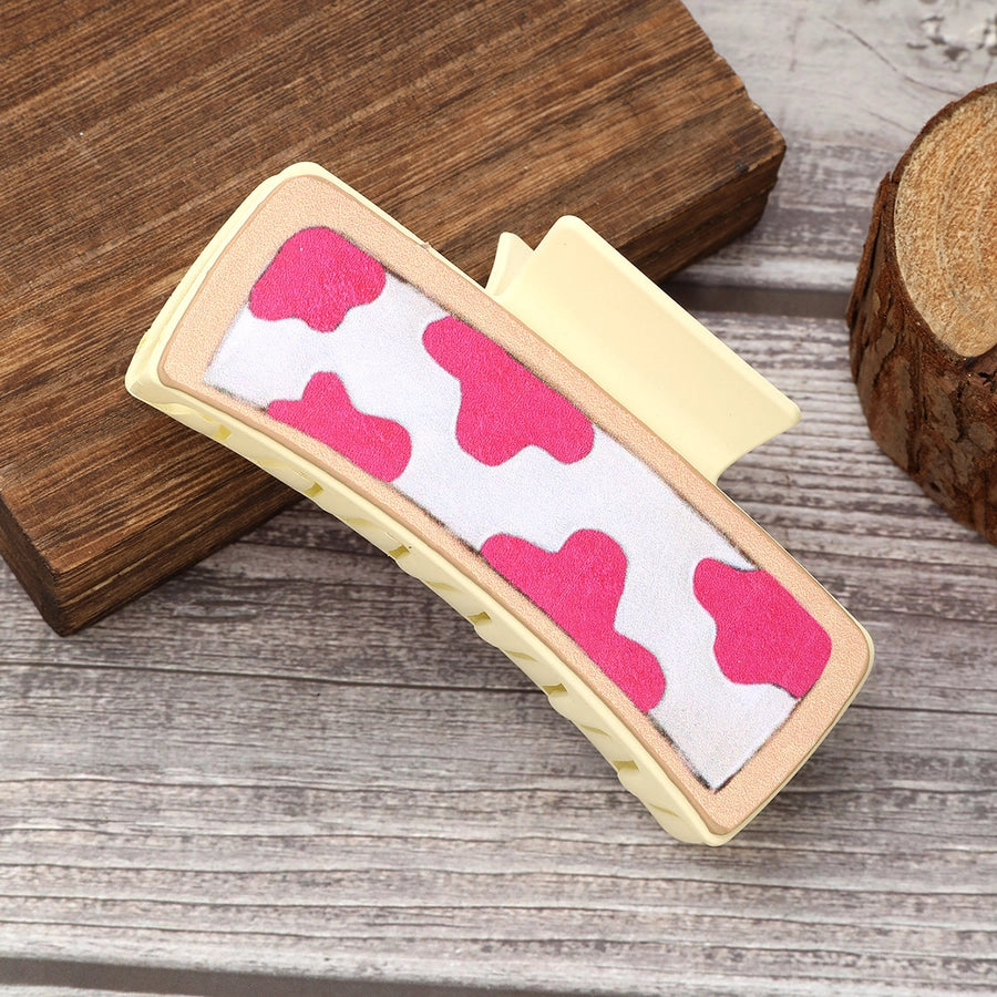 Women's Cute Cows Cow Pattern Pu Leather Hair Claws