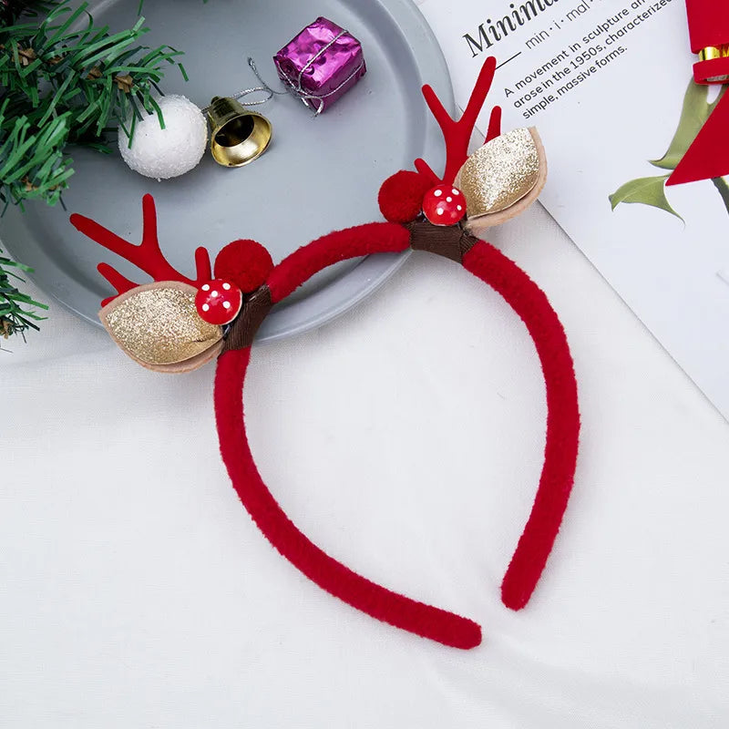 Christmas Fashion Women'S Antlers Flocking Handmade Hair Band