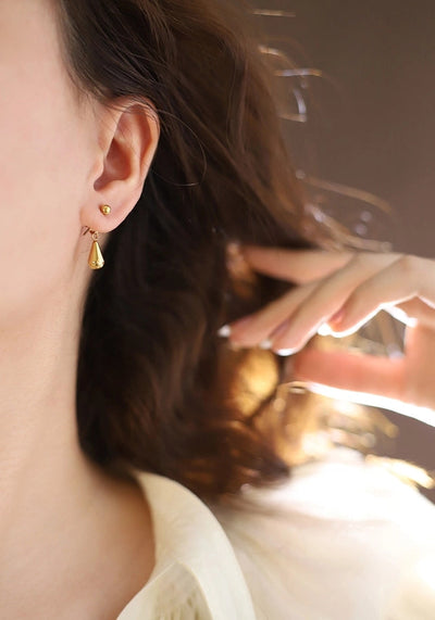 1 Pair Elegant Simple Style Water Droplets 304 Stainless Steel 18K Gold Plated Ear Studs