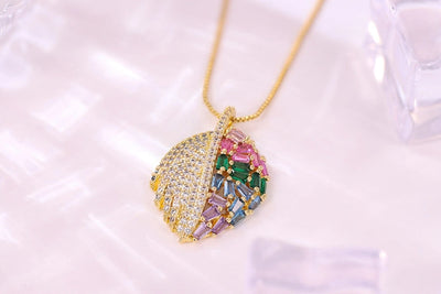 Copper Plating Leaf Pendant Necklace