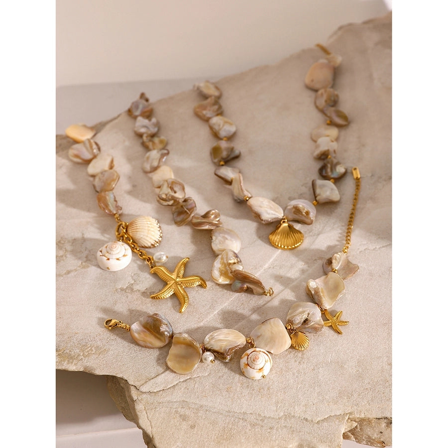 Jewelry Hawaiian Tropical Classic Style Shell 304 Stainless Steel Jewelry Set