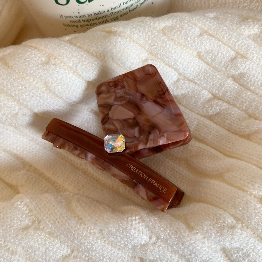 women's classic style square acetic acid sheets hair claws