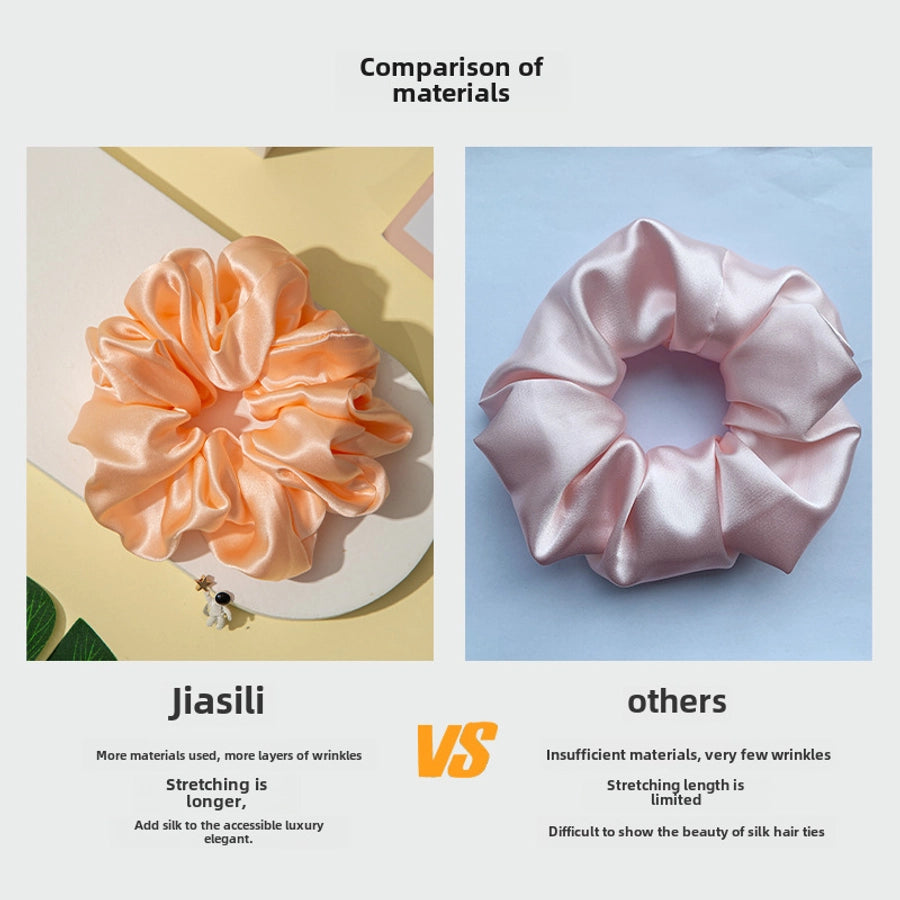 Strictly Selected 19 Mm Silk Hair Band Hair Ring Head Flower 100%  Silk Large Intestine Hair Ring Bright Color Hair Accessories Light Luxury Gift