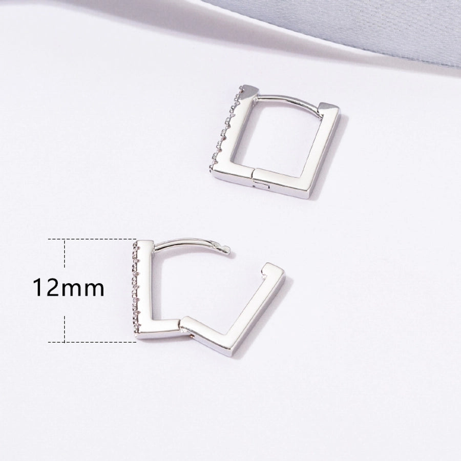 1 Pair Simple Style Geometric Copper Zircon Earrings