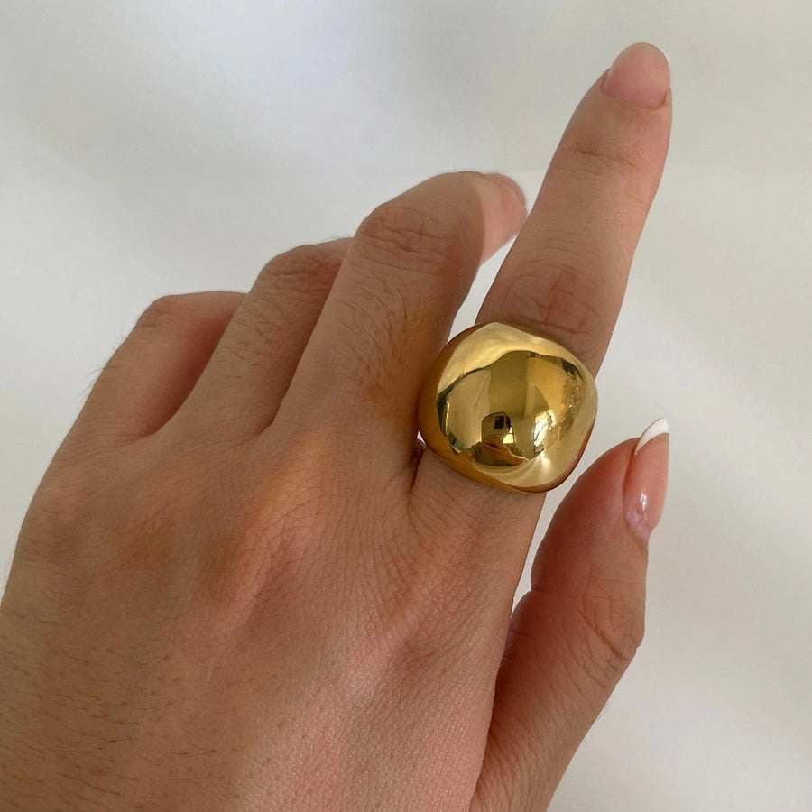 Jewelry Simple Style Streetwear Geometric 316L Stainless Steel  18K Gold Plated Rings