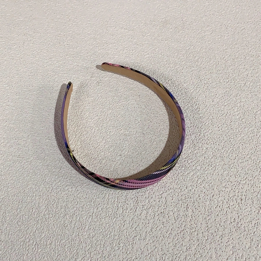 simple style plaid cloth hair band 1 piece