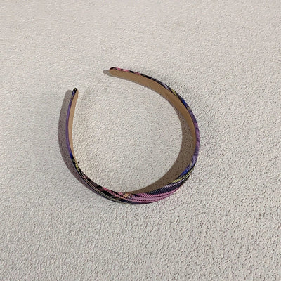 simple style plaid cloth hair band 1 piece