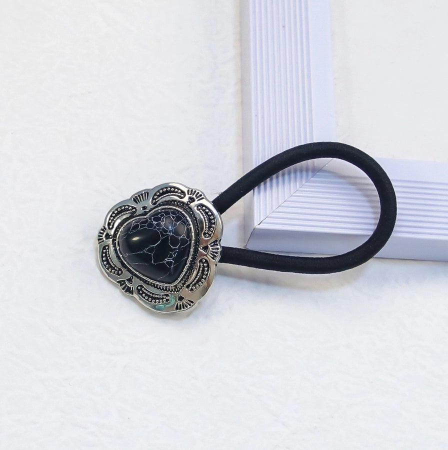 Women's Classical Ethnic Style Classic Style Cross Round Cattle Alloy Polyester Inlay Turquoise Hair Tie