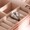 Jewelry Elegant Irregular Heart Shape 304 Stainless Steel Zircon Criss Cross Inlay Rings