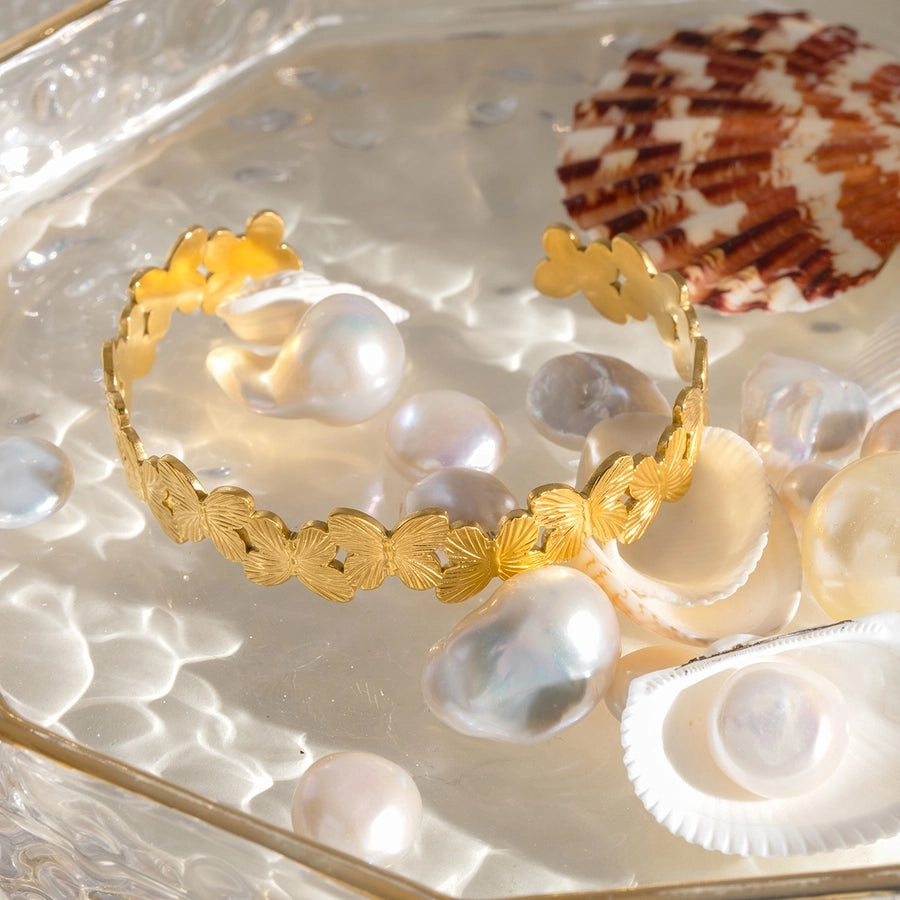 Simple Style Classic Style Butterfly 304 Stainless Steel Bangle In Bulk