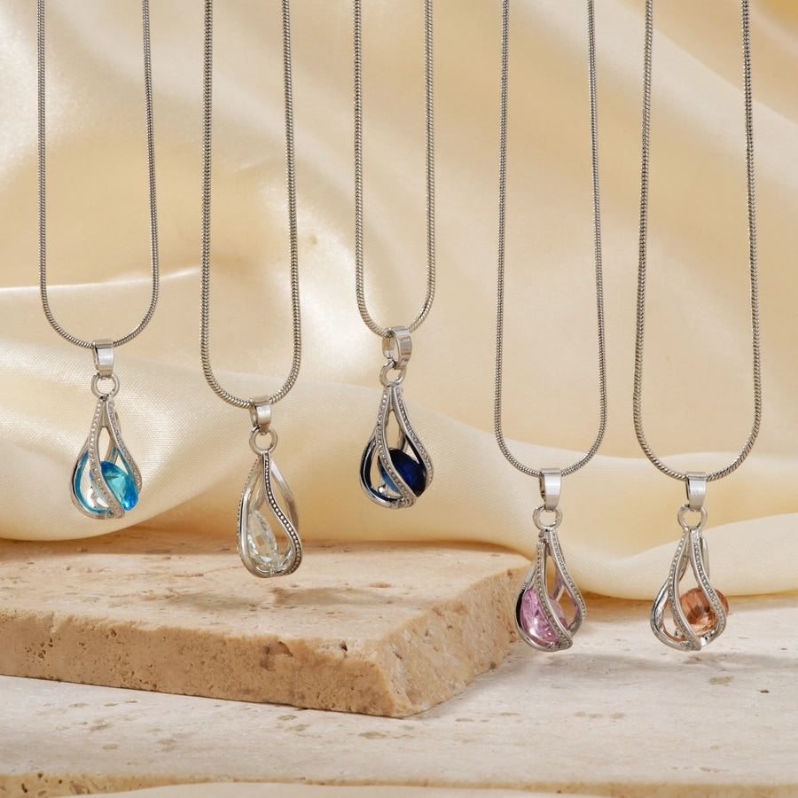 Copper Rhodium Plated Inlay Lantern Glass Jewelry Set