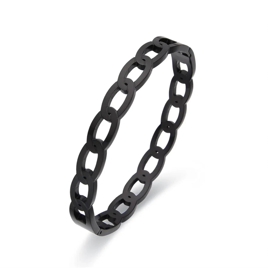 Casual Elegant Simple Style Geometric Titanium Steel Rose Gold Plated White Gold Plated Gold Plated Bangle In Bulk