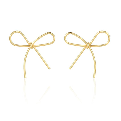 Women's bowknot earrings  lightweight  simple butterfly fashion elegant simple line ear studs earrings