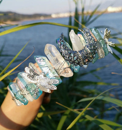 Women's Simple Style Commute Color Block Alloy Inlay Natural Stone Gem Crystal Crown