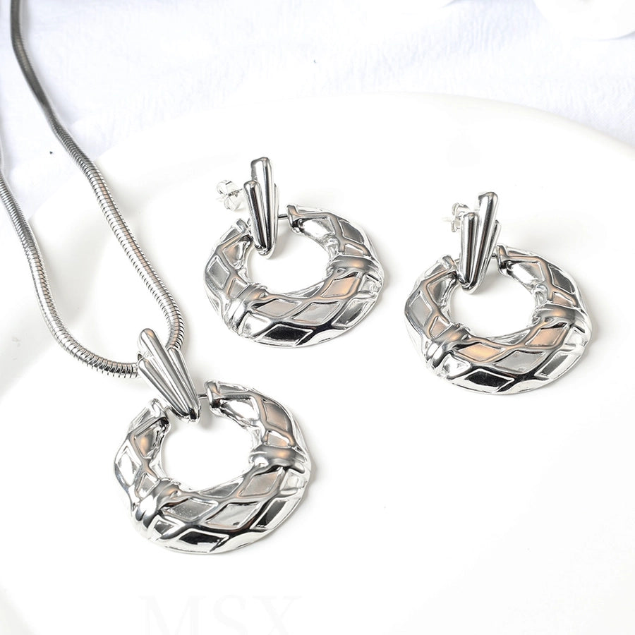 Jewelry Streetwear Geometric 304 Stainless Steel Plating Earrings Necklace