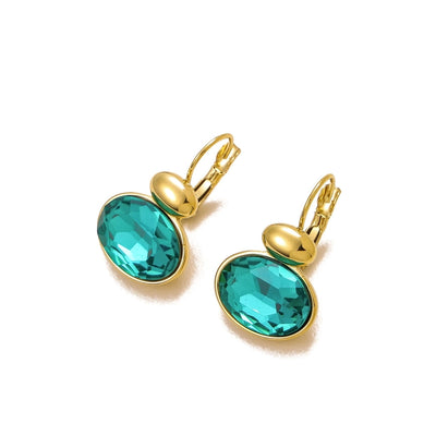 1 Pair Simple Style Geometric 304 Stainless Steel Zircon 18K Gold Plated Earrings