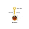 1 Piece Belly Rings Punk Simple Style Artistic Maple Leaf Rose 316 Stainless Steel  Alloy Epoxy Acrylic Rhinestones 18K Gold Plated