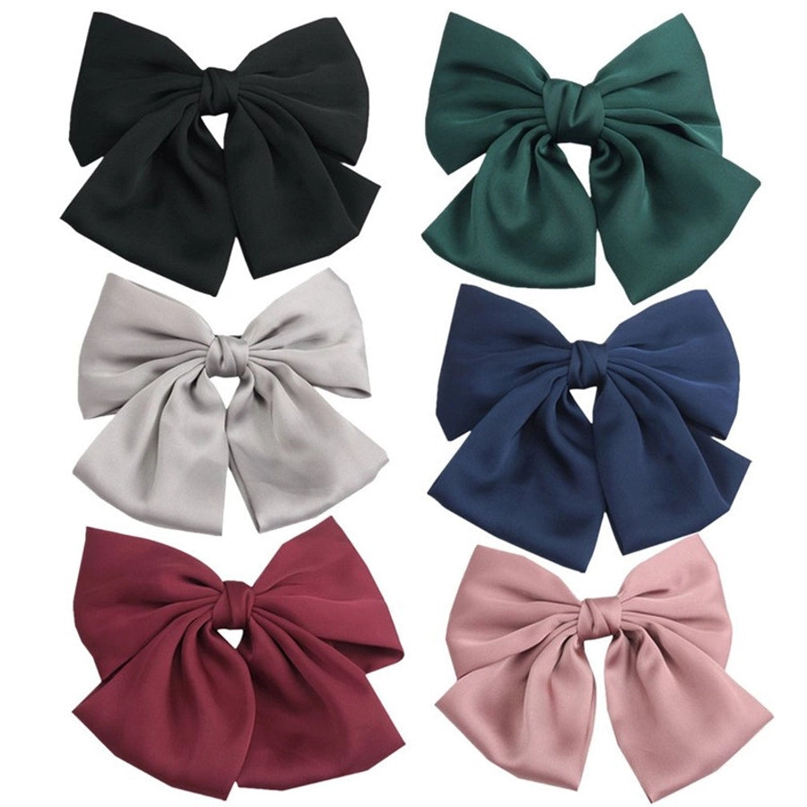 preppy style bow knot cloth hair clip 1 piece