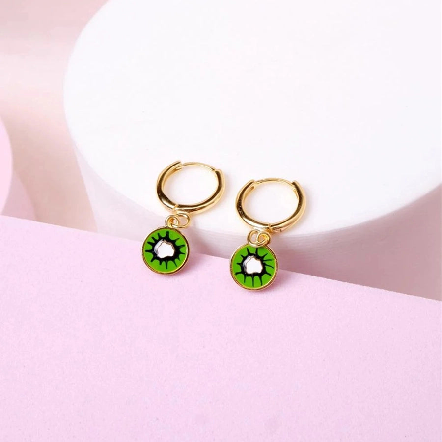 1 Pair Cute Fruit Strawberry Epoxy Copper Drop Earrings