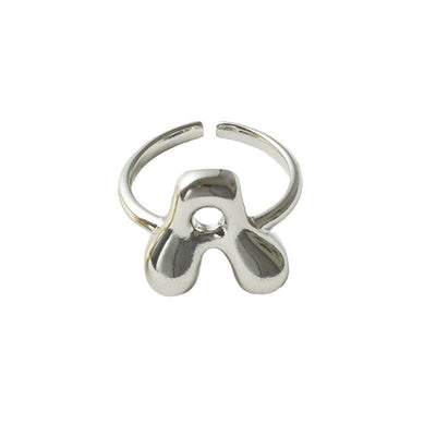 Copper Brass 18K Gold Plated Letter Open Rings