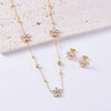 Jewelry Sweet Simple Style Flower Titanium Steel Bracelets Earrings Necklace