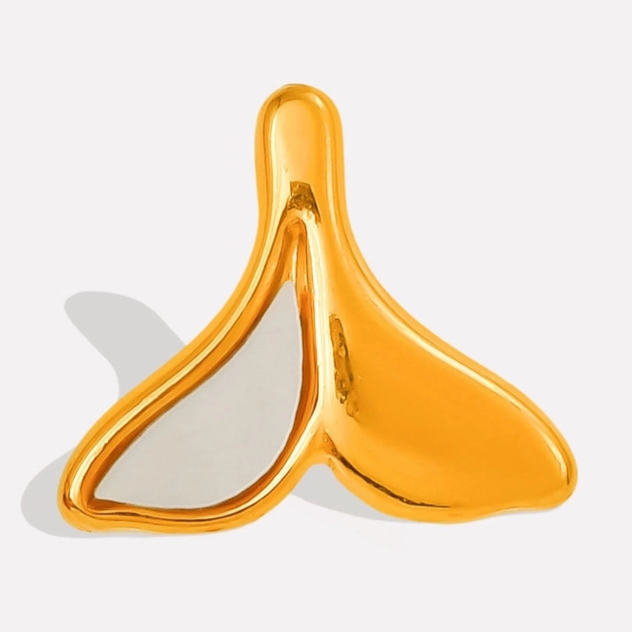 Jewelry Vintage Style Classic Style Fish Tail 304 Stainless Steel Shell 18K Gold Plated Irregular Plating Pendant Necklace