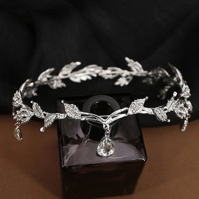 Korean-style eyebrow pendant wedding headdress bridal jewelry alloy rhinestone headband crown princess hair accessories wedding accessories