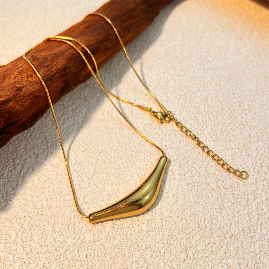 Jewelry Casual Elegant Geometric 304 Stainless Steel 18K Gold Plated Plating Necklace