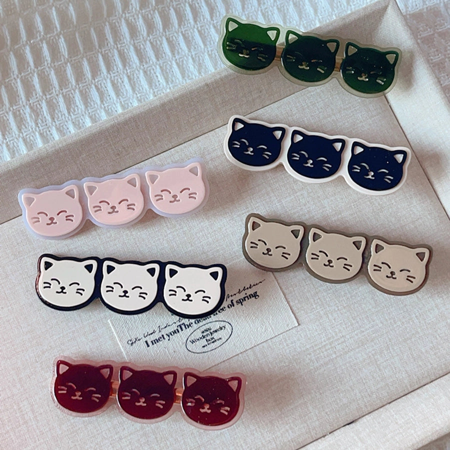 Women's Cartoon Style Cat Acetic acid sheets Hair Clip