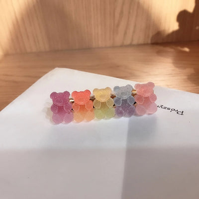 sweet bear alloy soft glue hair clip