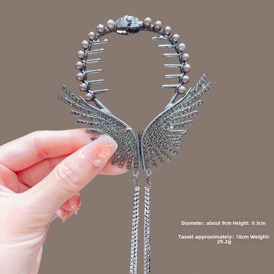 Children's ball head fixed artifact Pearl Rhinestone grip clip does not hurt the hair back of the head ponytail buckle girl hairpin headdress