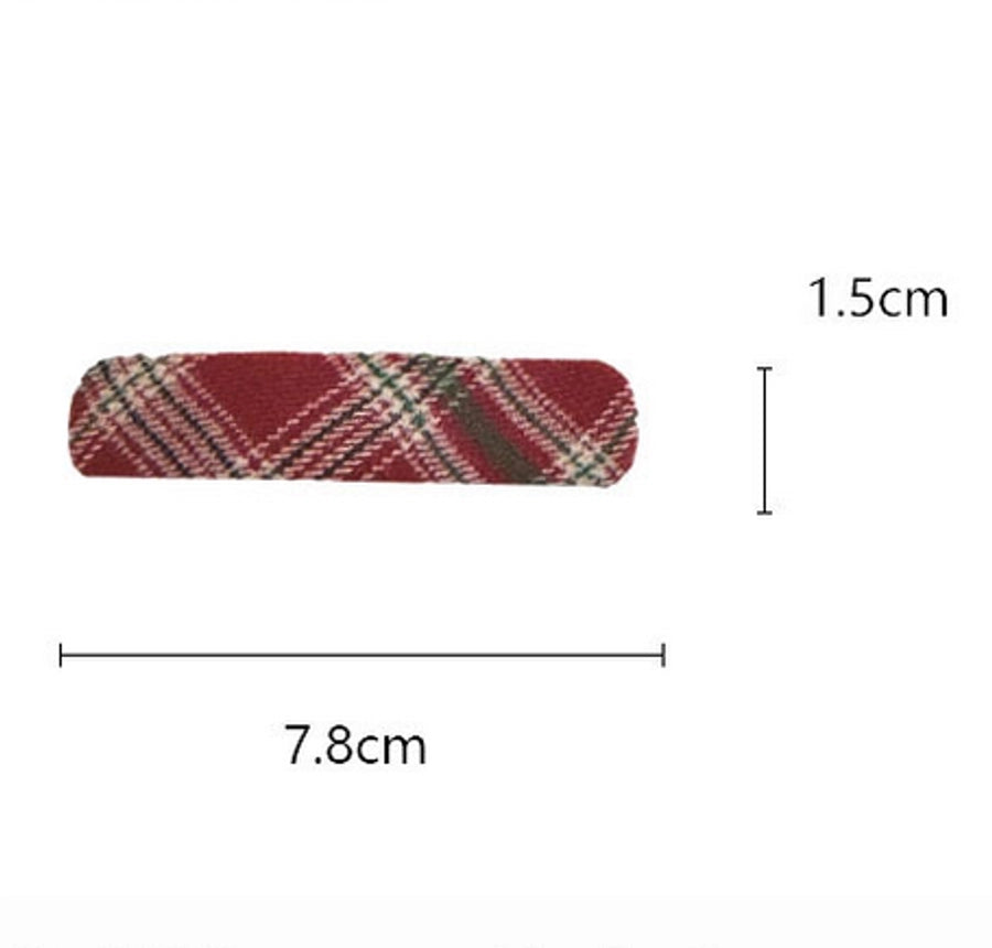 Women's IG Style Korean Style Plaid Cloth Hair Clip