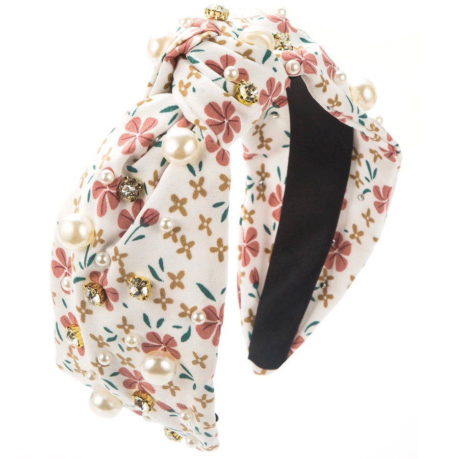 Women's Casual Vacation Classic Style Color Block Alloy Cloth Flowers Inlay Rhinestones Hair Band