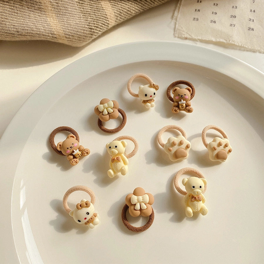 New Milk brown hair band Girls baby does not hurt hair high elastic bow tie hair rope children hair accessories rubber band Female