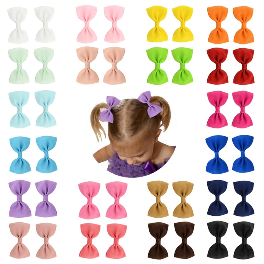 european and american solid color children's bow cute hairpin