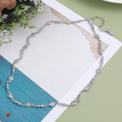 Jewelry Sweet Simple Style Flower 304 Stainless Steel Necklace