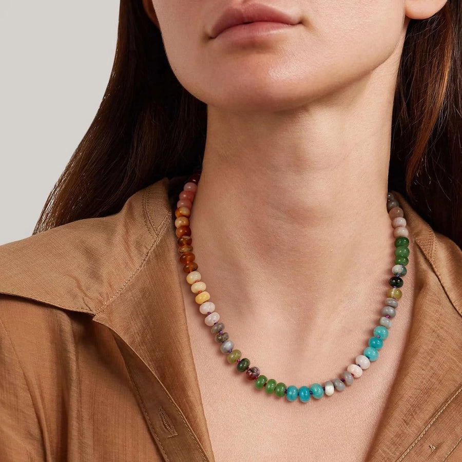 natural stone Copper Irregular Plating Geometric Necklace