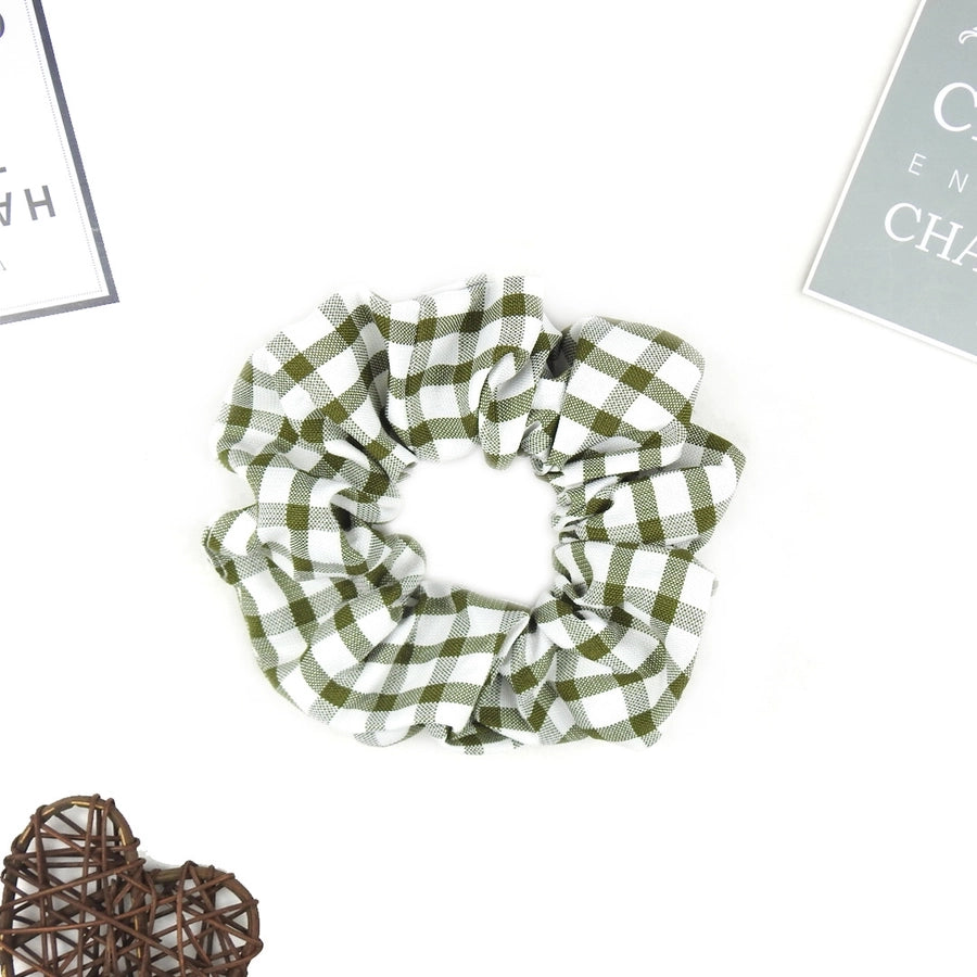 small plaid hair ring  girl hair rope simple fabric hair ring large intestine hair Ring Ball hair accessories